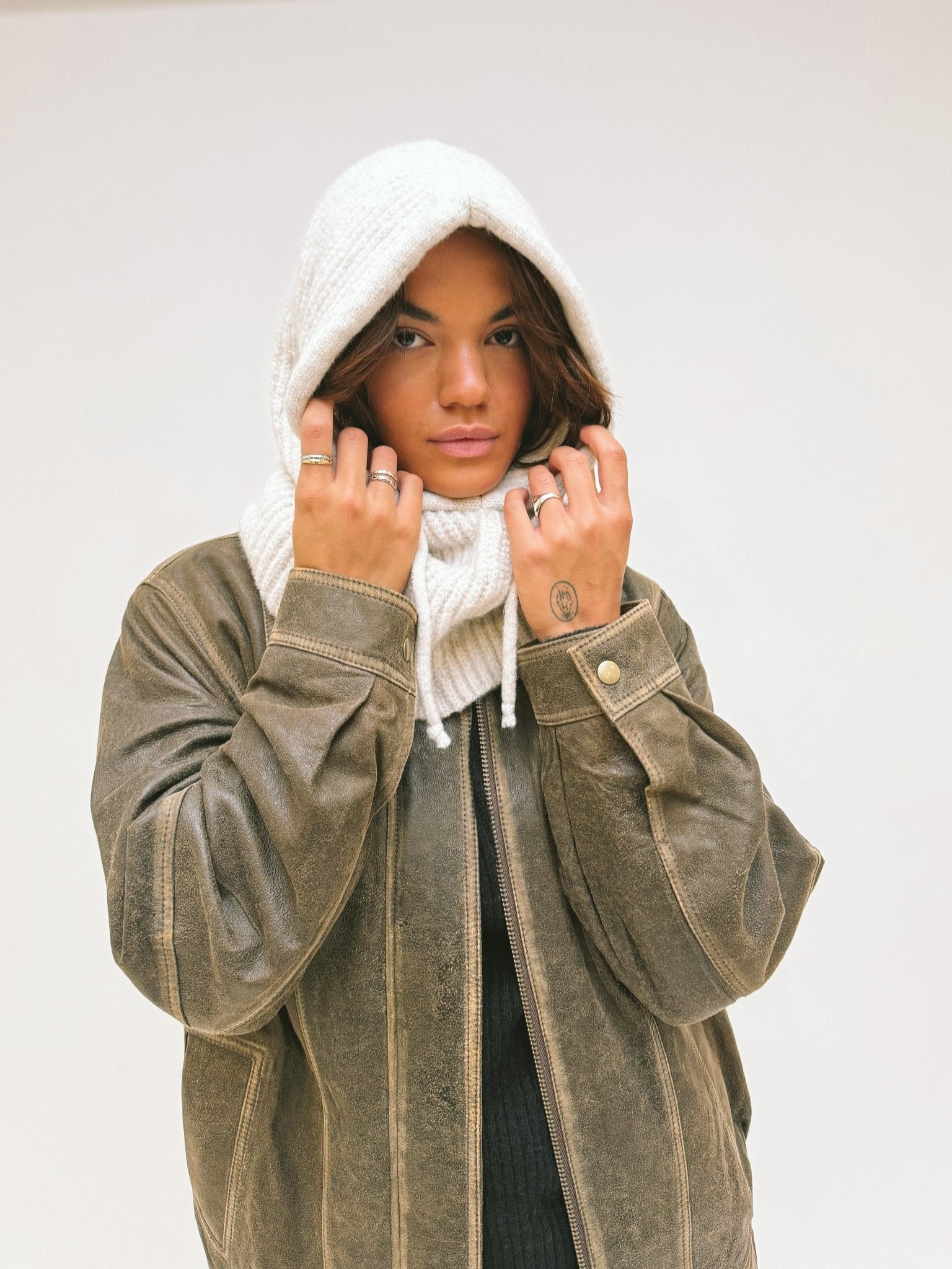 Balaclava Knitted Off White