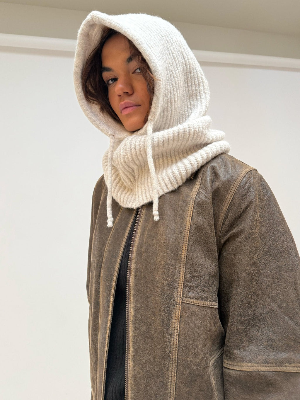 Balaclava Knitted Off White