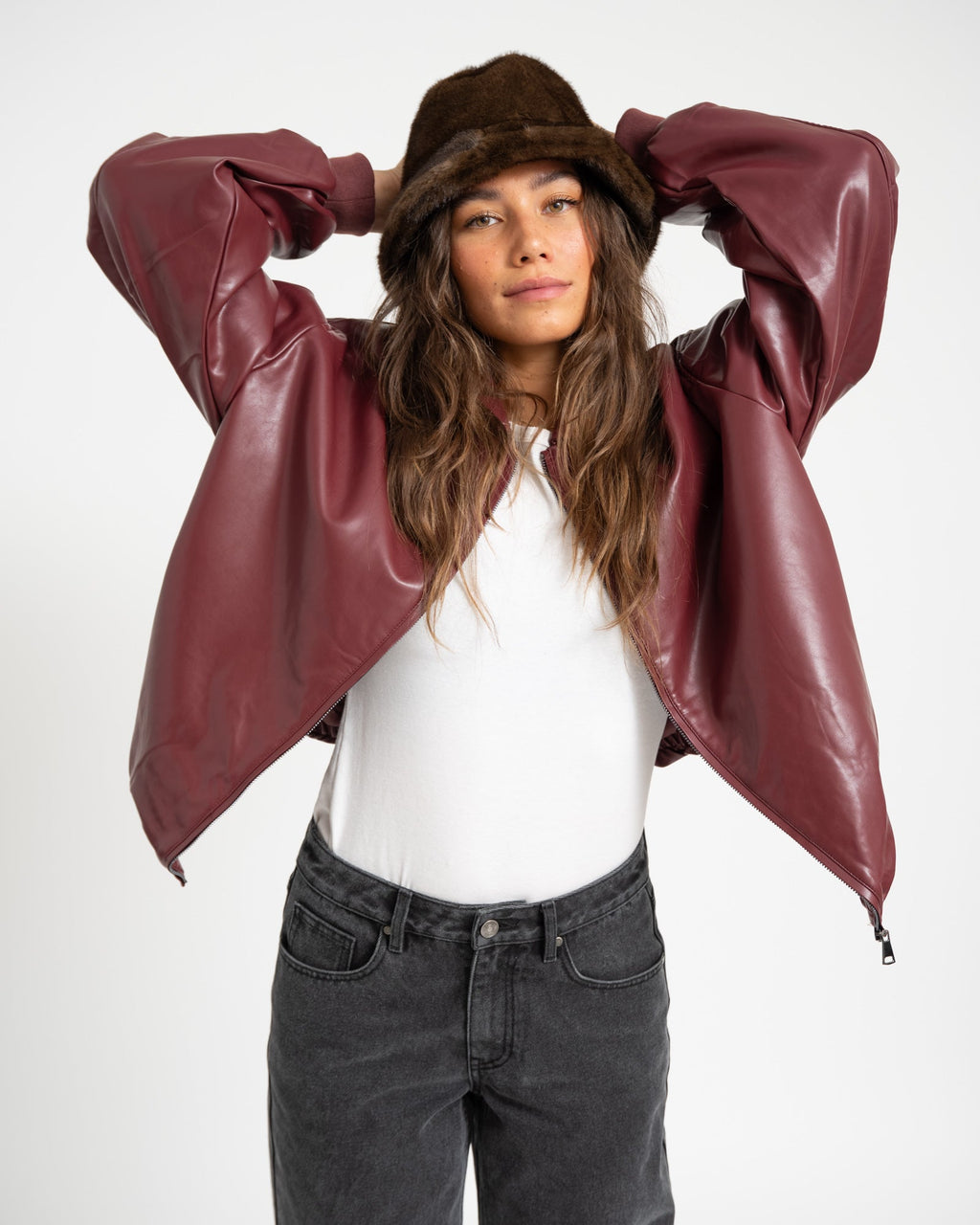 Fluffy Hat Dark Brown