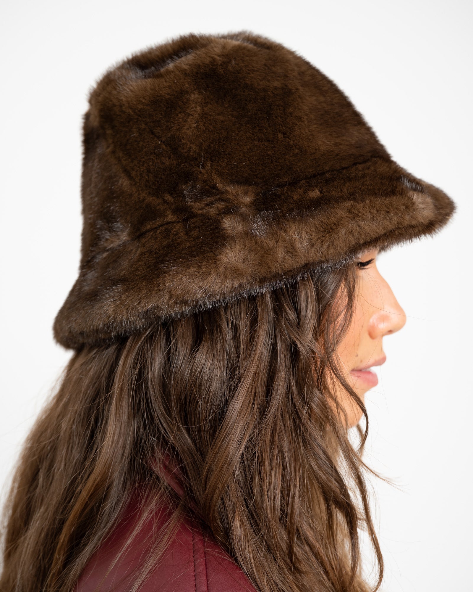 Fluffy Hat Dark Brown