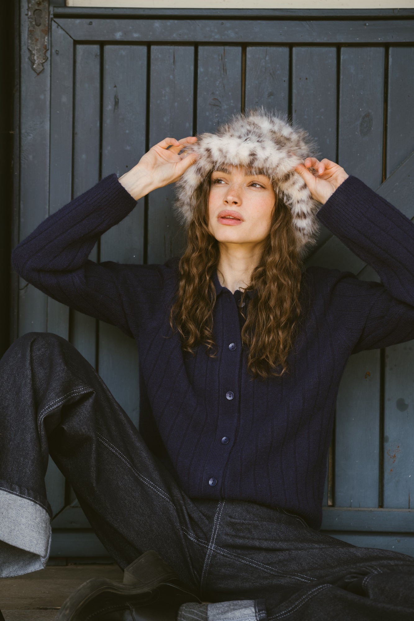 Fluffy Hat Snow Leopard