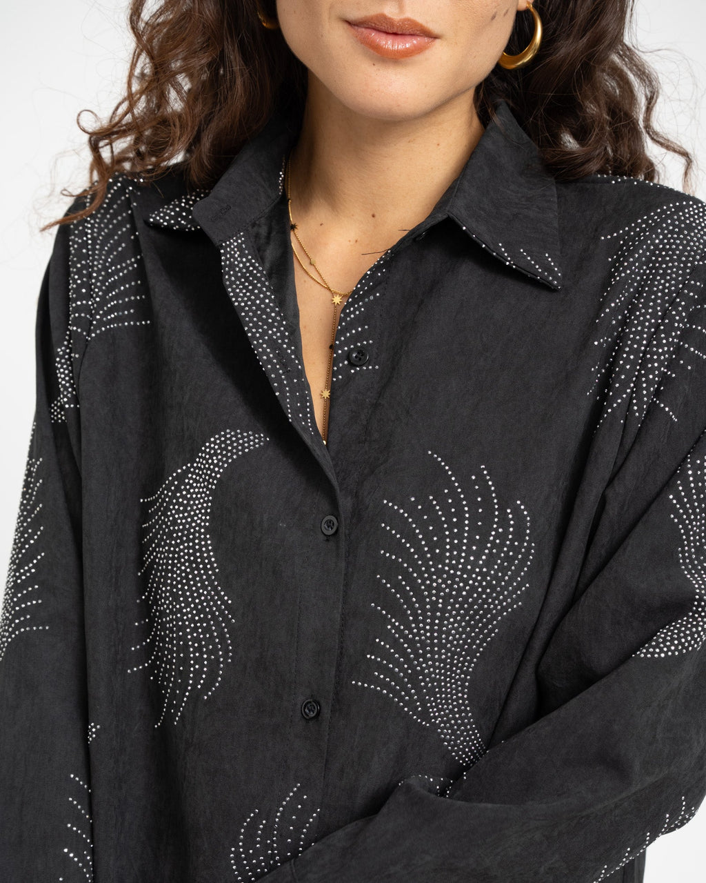 Gilly Glitter Blouse Dark Grey Silver