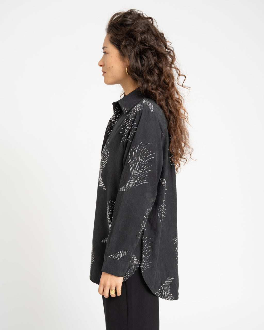 Gilly Glitter Blouse Dark Grey Silver