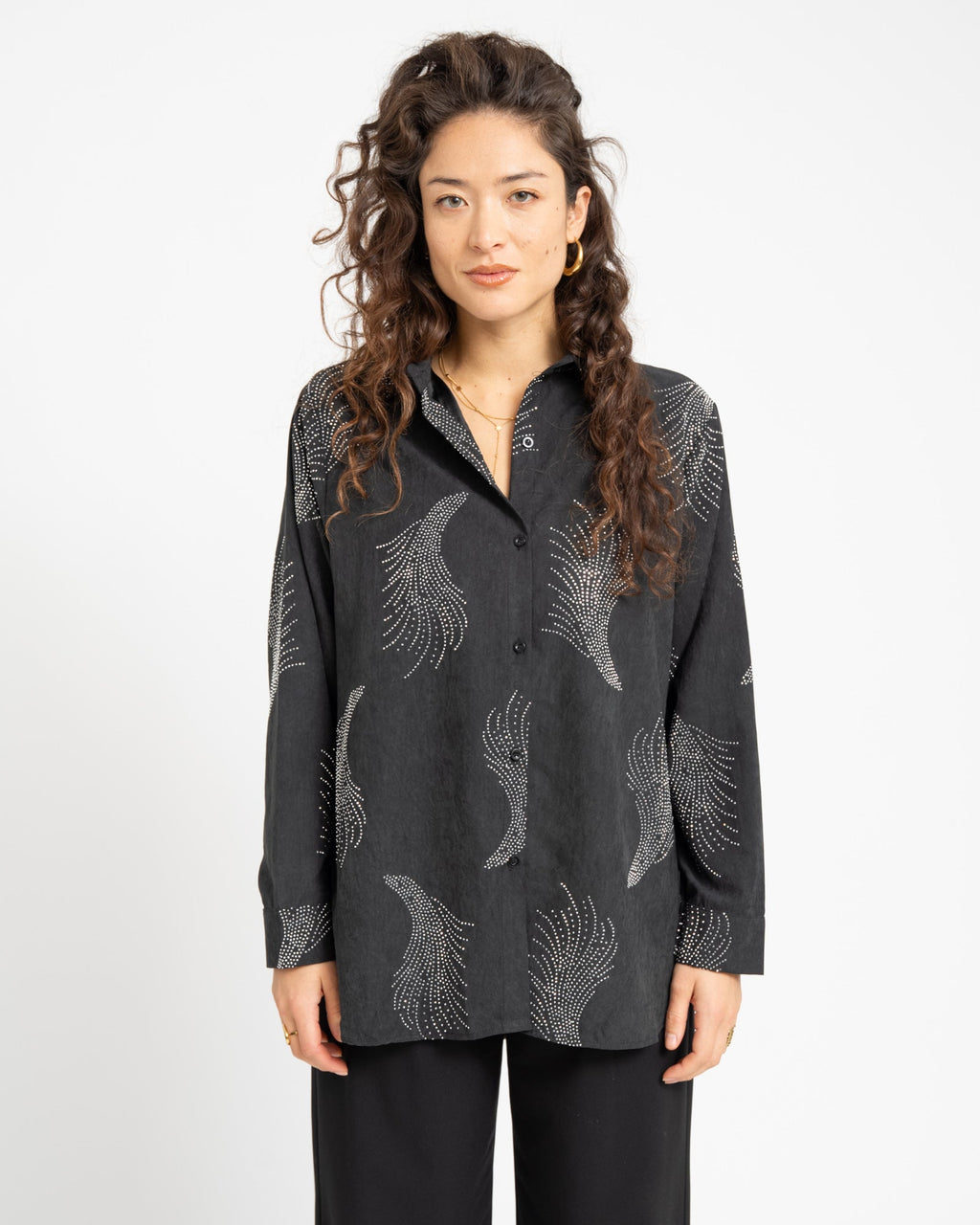 Gilly Glitter Blouse Dark Grey Silver