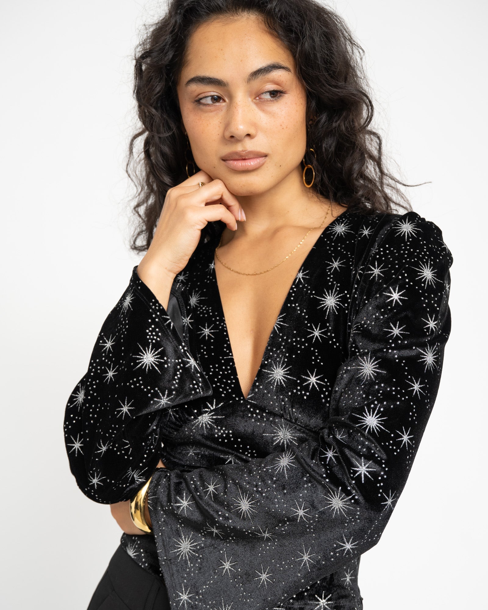 Jella Velvet Star Black