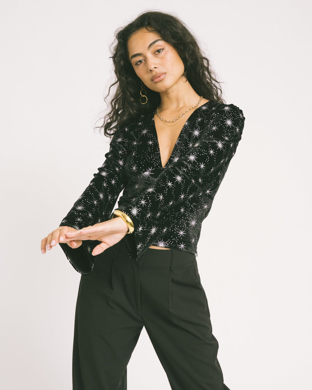 Jella Velvet Star Black