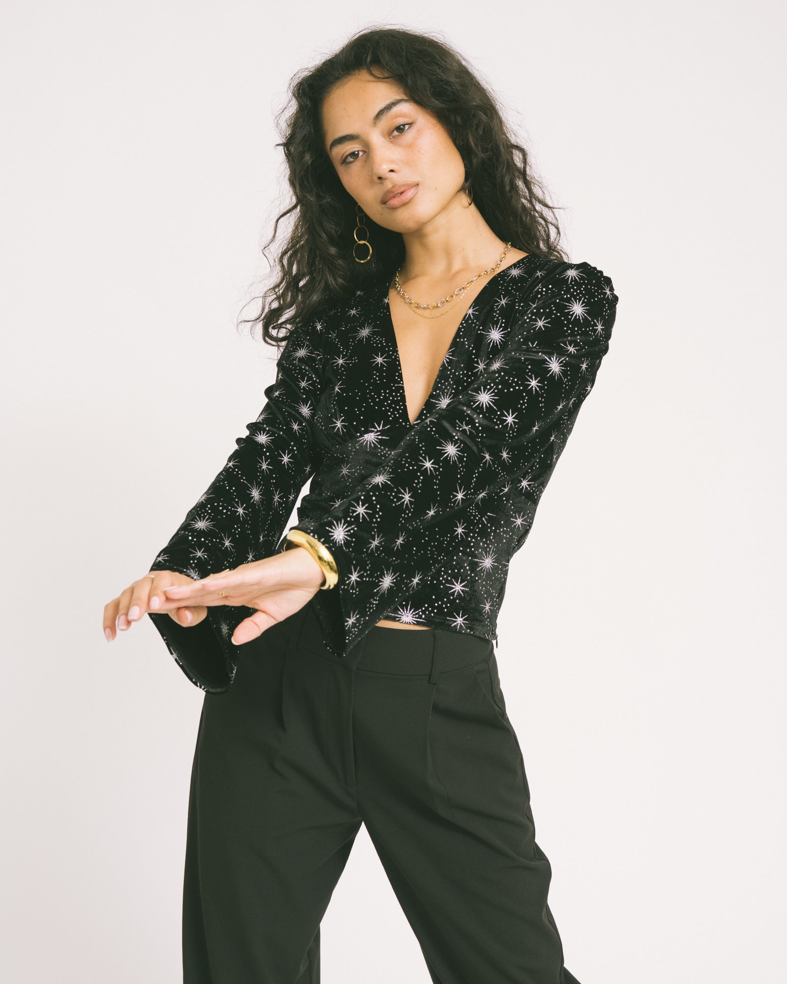 Jella Velvet Star Black