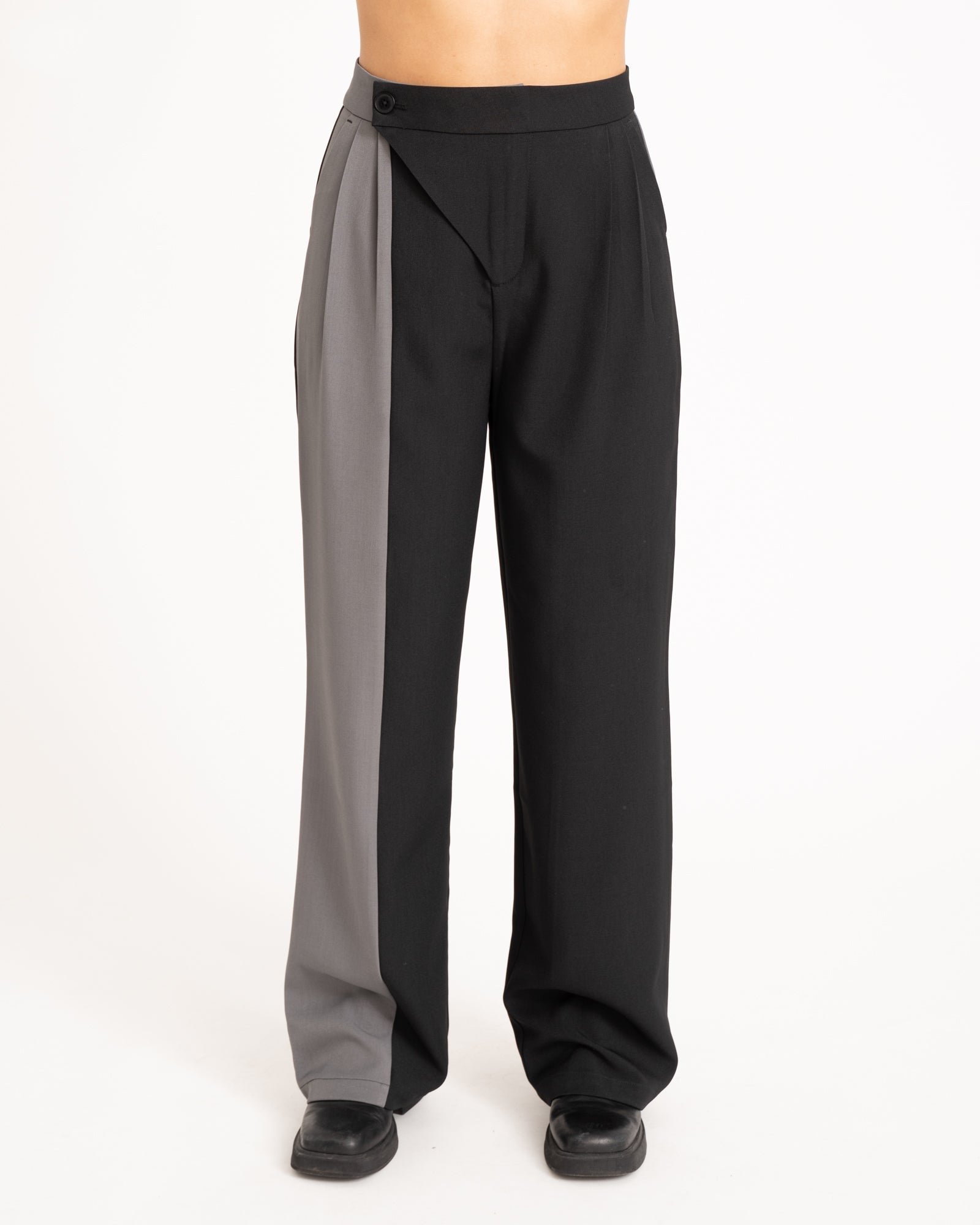 Lea Pantalon Blocked Black Grey