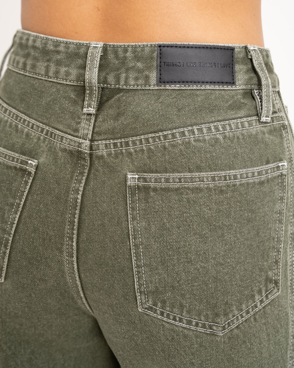 Missy Relaxed Seam Jeans Olive