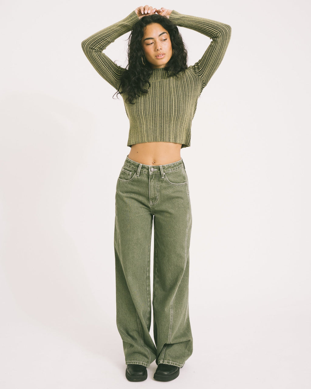 Missy Relaxed Seam Jeans Olive
