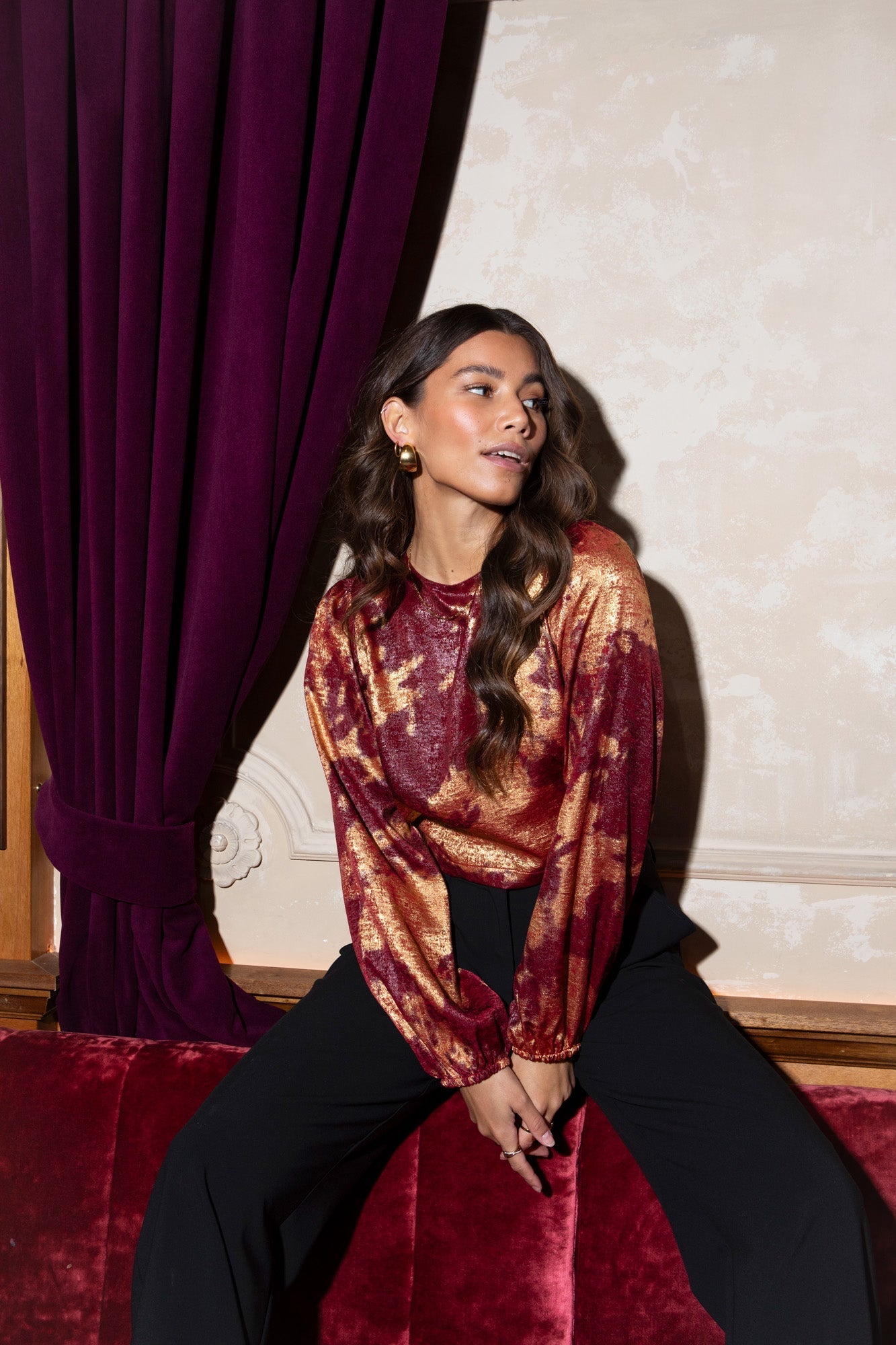 Oi-Vi Blouse Burgundy