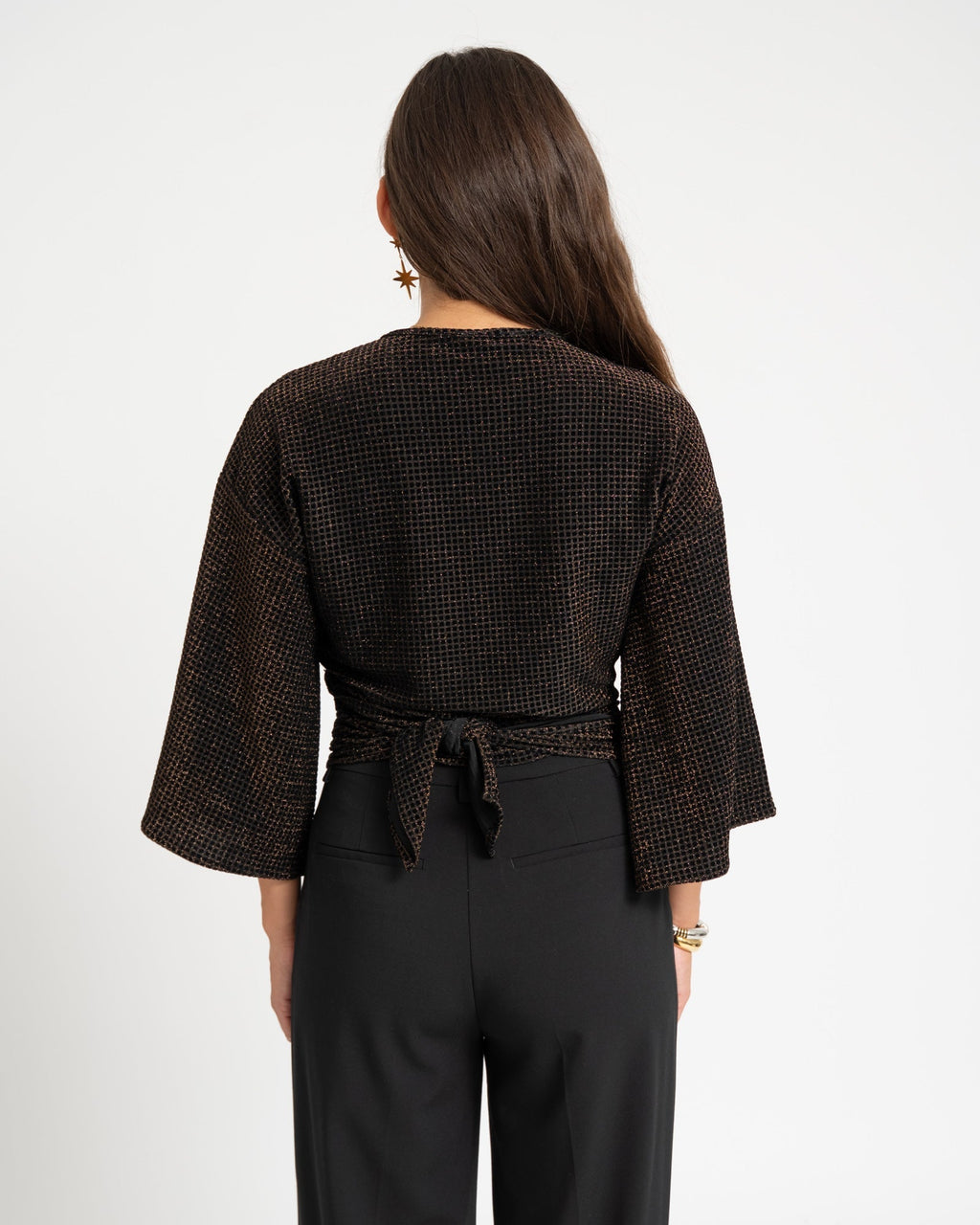 Sunny Velvet Checkered Gold One Size